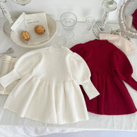 Load image into Gallery viewer, Baby Kid Girls Solid Color Crochet Dresses Wholesale 220802528
