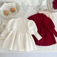 Load image into Gallery viewer, Baby Kid Girls Solid Color Crochet Dresses Wholesale 220802528
