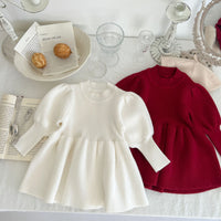 Load image into Gallery viewer, Baby Kid Girls Solid Color Crochet Dresses Wholesale 220802528
