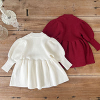 Load image into Gallery viewer, Baby Kid Girls Solid Color Crochet Dresses Wholesale 220802528
