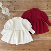 Load image into Gallery viewer, Baby Kid Girls Solid Color Crochet Dresses Wholesale 220802528
