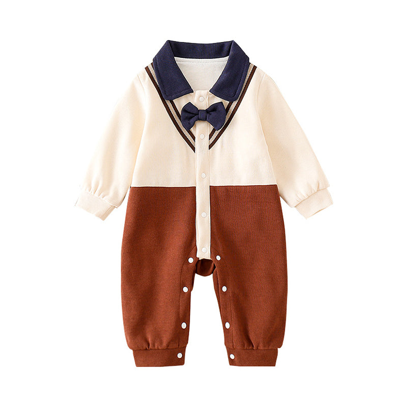 Baby Unisex Solid Color Bow Jumpsuits Wholesale 220802560