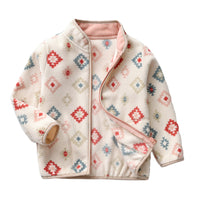 Load image into Gallery viewer, Baby Kid Girls Checked Bohemian Print Jackets Outwears Wholesale 220802607
