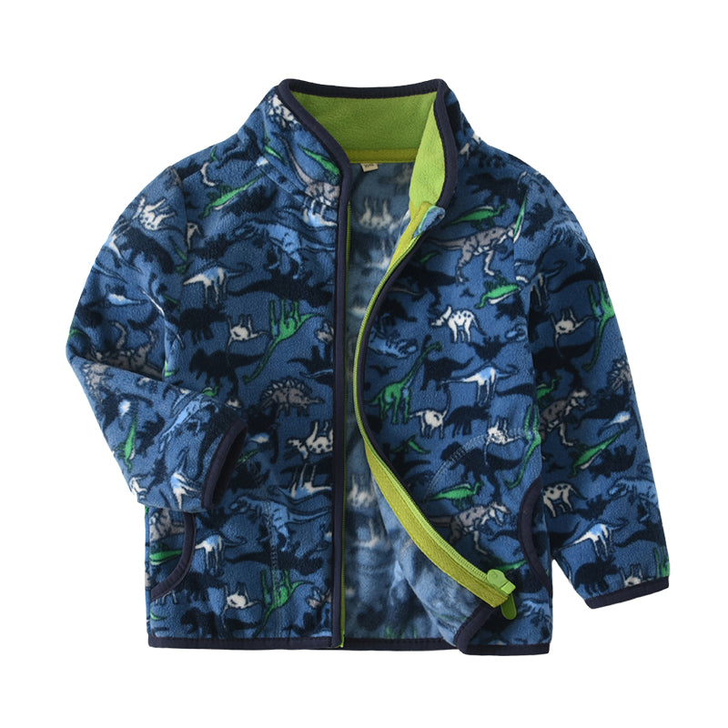 Baby Kid Boys Dinosaur Checked Animals Cartoon Print Jackets Outwears Wholesale 22080261