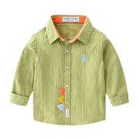 Load image into Gallery viewer, Baby Kid Boys Letters Dinosaur Cartoon Embroidered Shirts Wholesale 22080267

