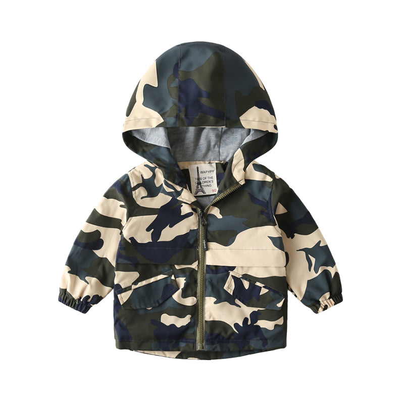 Baby Kid Boys Solid Color Camo Jackets Outwears Wholesale 22080277