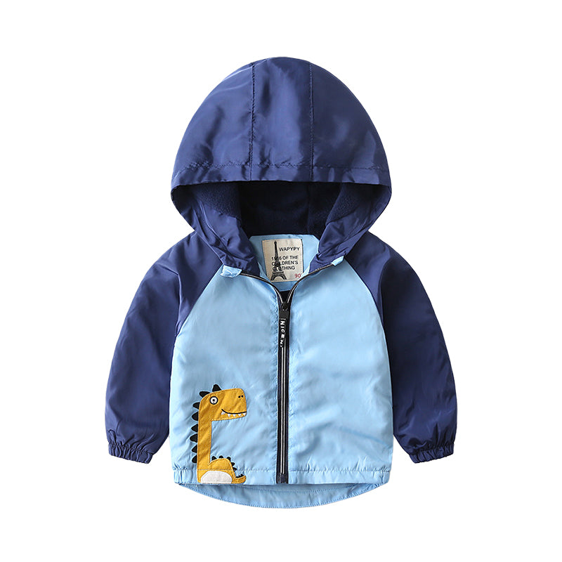 Baby Kid Boys Color-blocking Cartoon Embroidered Jackets Outwears Wholesale 22080281