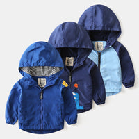 Load image into Gallery viewer, Baby Kid Boys Color-blocking Cartoon Embroidered Jackets Outwears Wholesale 22080281
