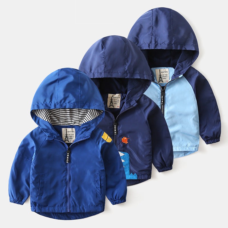 Baby Kid Boys Color-blocking Cartoon Embroidered Jackets Outwears Wholesale 22080281