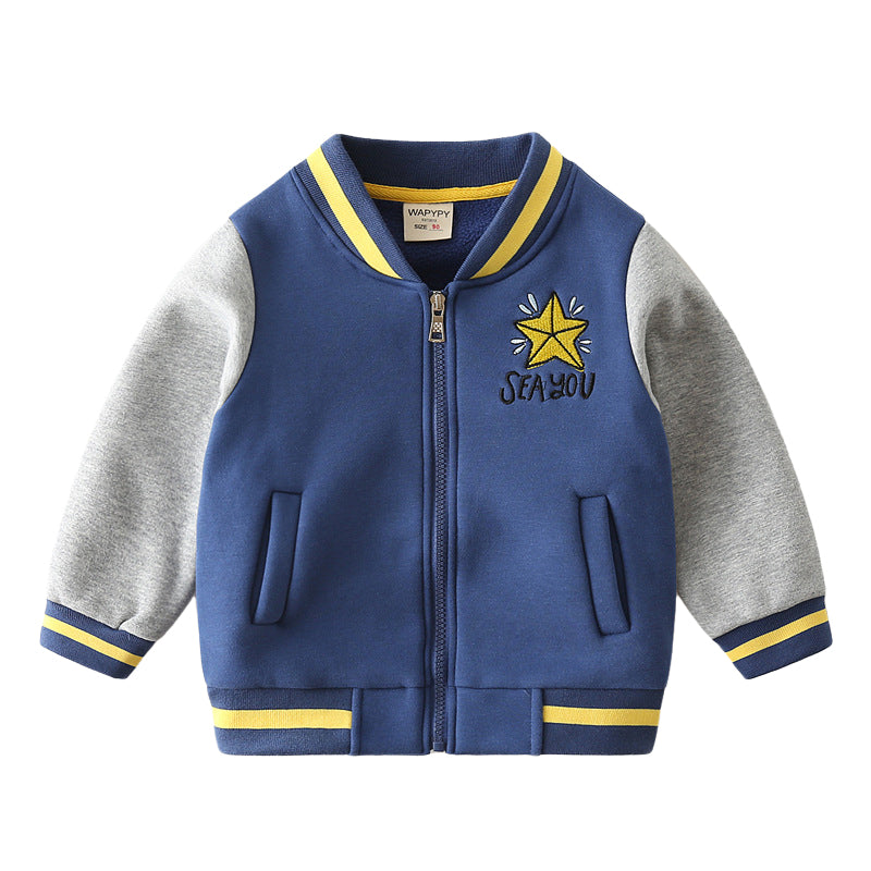 Baby Kid Boys Letters Color-blocking Jackets Outwears Wholesale 22080282