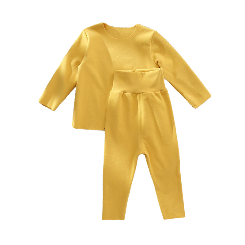 2 Pieces Set Baby Girls Solid Color Tops And Pants Wholesale 220805151