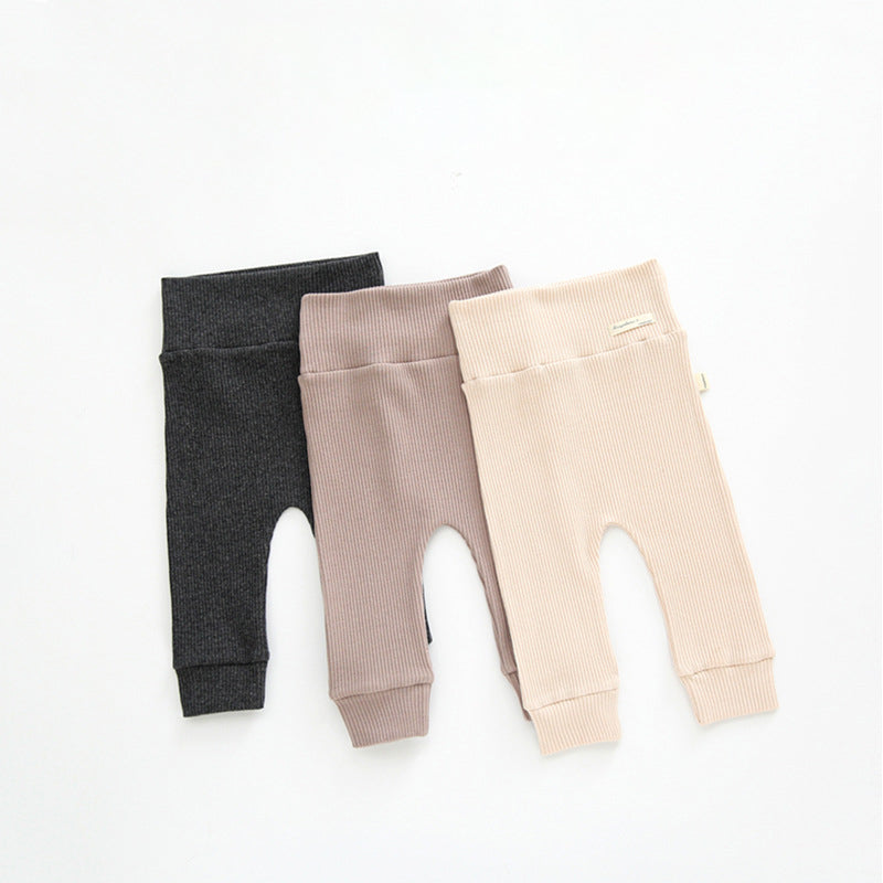 Baby Unisex Solid Color Muslin&Ribbed Pants Wholesale 220805153