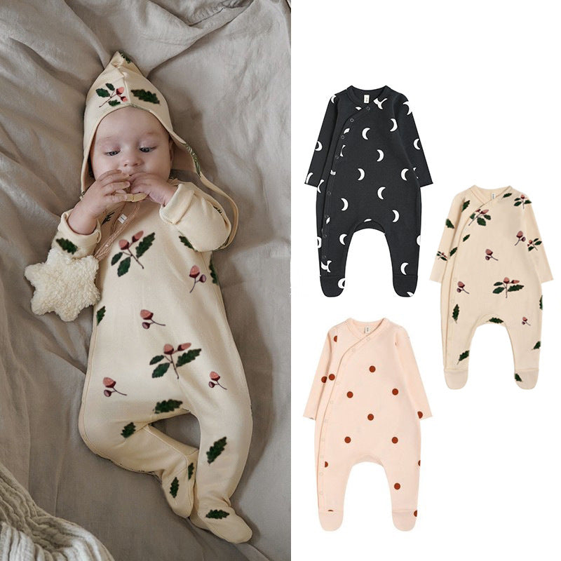 Baby Unisex Polka dots Plant Print Jumpsuits Wholesale 220805155