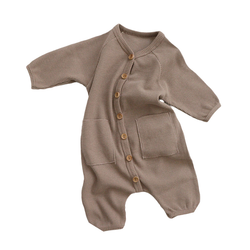 Baby Unisex Solid Color Jumpsuits Wholesale 220805170