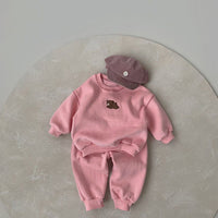 Load image into Gallery viewer, 2 Pieces Set Baby Kid Unisex Sports Cartoon Embroidered Hoodies&amp;Swearshirts And Solid Color Pants Wholesale 220805198
