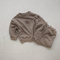 Load image into Gallery viewer, 2 Pieces Set Baby Kid Unisex Sports Cartoon Embroidered Hoodies&amp;Swearshirts And Solid Color Pants Wholesale 220805198
