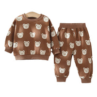 Load image into Gallery viewer, 2 Pieces Set Baby Unisex Animals Cartoon Print Hoodies Swearshirts And Pants Wholesale 220805236
