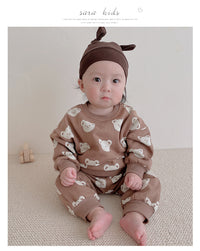Load image into Gallery viewer, 2 Pieces Set Baby Unisex Animals Cartoon Print Hoodies Swearshirts And Pants Wholesale 220805236
