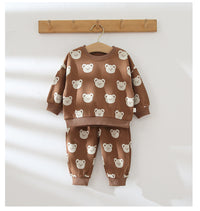 Load image into Gallery viewer, 2 Pieces Set Baby Unisex Animals Cartoon Print Hoodies Swearshirts And Pants Wholesale 220805236
