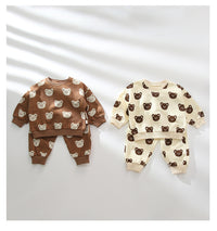 Load image into Gallery viewer, 2 Pieces Set Baby Unisex Animals Cartoon Print Hoodies Swearshirts And Pants Wholesale 220805236
