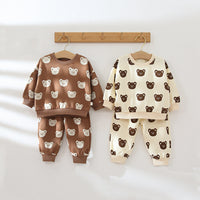 Load image into Gallery viewer, 2 Pieces Set Baby Unisex Animals Cartoon Print Hoodies Swearshirts And Pants Wholesale 220805236
