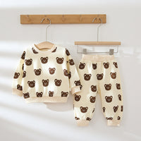 Load image into Gallery viewer, 2 Pieces Set Baby Unisex Animals Cartoon Print Hoodies Swearshirts And Pants Wholesale 220805236
