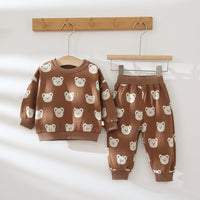 Load image into Gallery viewer, 2 Pieces Set Baby Unisex Animals Cartoon Print Hoodies Swearshirts And Pants Wholesale 220805236
