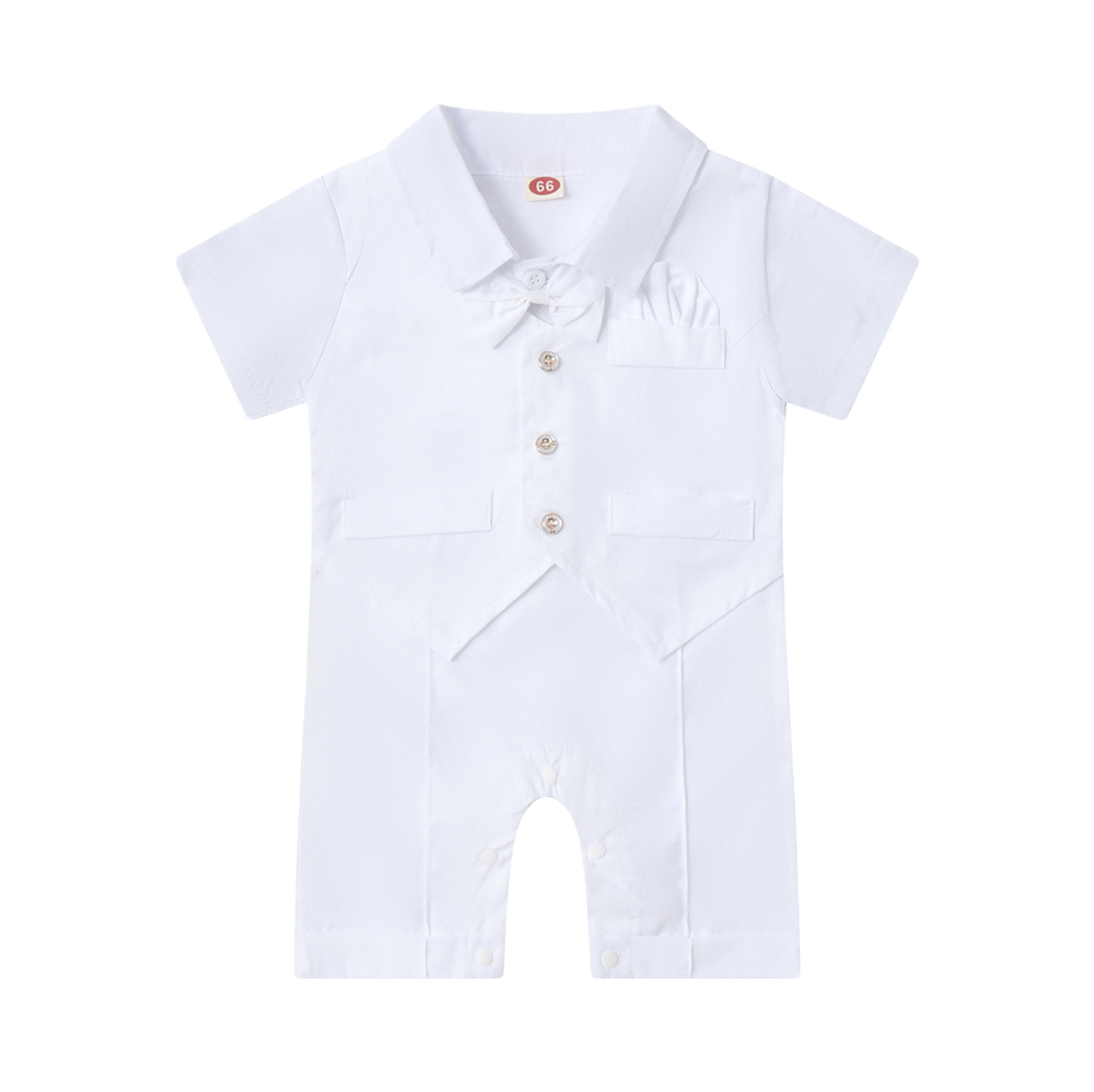 Baby Boys Solid Color Bow Birthday Party Jumpsuits Wholesale 220805353