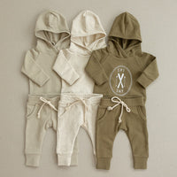 Load image into Gallery viewer, 2 Pieces Set Baby Boys Letters Hoodies Swearshirts And Solid Color Pants Wholesale 220805416
