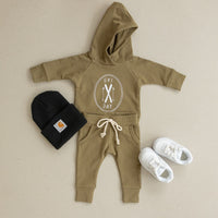 Load image into Gallery viewer, 2 Pieces Set Baby Boys Letters Hoodies Swearshirts And Solid Color Pants Wholesale 220805416
