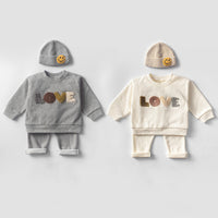 Load image into Gallery viewer, 2 Pieces Set Baby Boys Letters Hoodies Swearshirts And Solid Color Pants Wholesale 220805417
