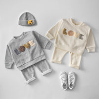 Load image into Gallery viewer, 2 Pieces Set Baby Boys Letters Hoodies Swearshirts And Solid Color Pants Wholesale 220805417
