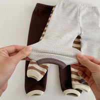 Load image into Gallery viewer, 2 Pieces Set Baby Kid Unisex Solid Color Striped Tops And Pants Wholesale 220805478
