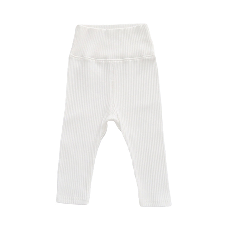 Baby Unisex Solid Color Muslin&Ribbed Pants Wholesale 22080548