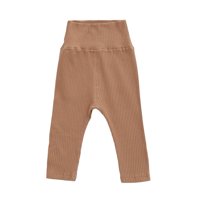 Baby Unisex Solid Color Muslin&Ribbed Pants Wholesale 22080548
