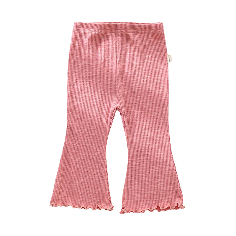 Baby Kid Girls Solid Color Muslin&Ribbed Pants Wholesale 220805489