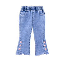 Load image into Gallery viewer, Baby Kid Girls Solid Color Flower Pants Jeans Wholesale 220805501
