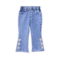Load image into Gallery viewer, Baby Kid Girls Solid Color Flower Pants Jeans Wholesale 220805501
