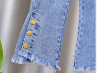 Load image into Gallery viewer, Baby Kid Girls Solid Color Flower Pants Jeans Wholesale 220805501
