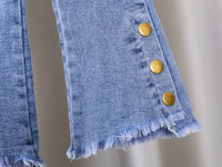 Load image into Gallery viewer, Baby Kid Girls Solid Color Flower Pants Jeans Wholesale 220805501
