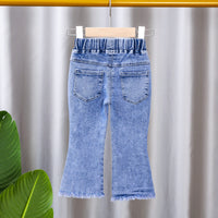 Load image into Gallery viewer, Baby Kid Girls Solid Color Flower Pants Jeans Wholesale 220805501

