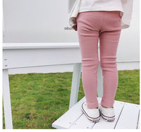 Load image into Gallery viewer, Baby Kid Girls Solid Color Muslin&amp;Ribbed Leggings Wholesale 22080909
