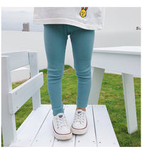 Load image into Gallery viewer, Baby Kid Girls Solid Color Muslin&amp;Ribbed Leggings Wholesale 22080909
