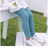 Load image into Gallery viewer, Baby Kid Girls Solid Color Muslin&amp;Ribbed Leggings Wholesale 22080909
