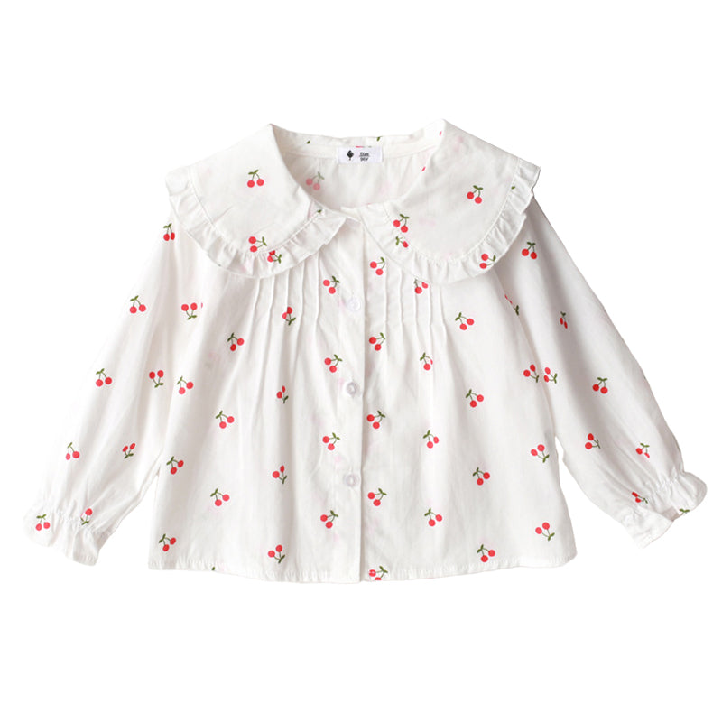 Baby Kid Girls Striped Fruit Polka dots Blouses Wholesale 22080915