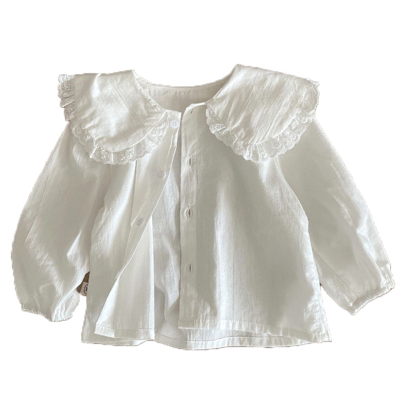 Baby Kid Girls Solid Color Blouses Wholesale 220809250