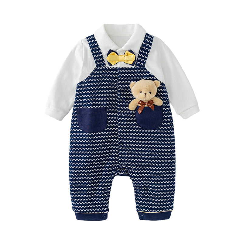 Baby Boys Cartoon Bow Jumpsuits Wholesale 220809543