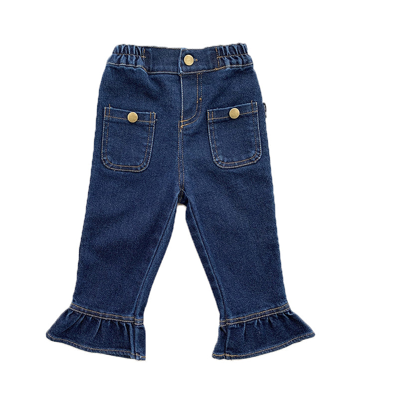 Baby Kid Girls Solid Color Jeans Wholesale 220809588