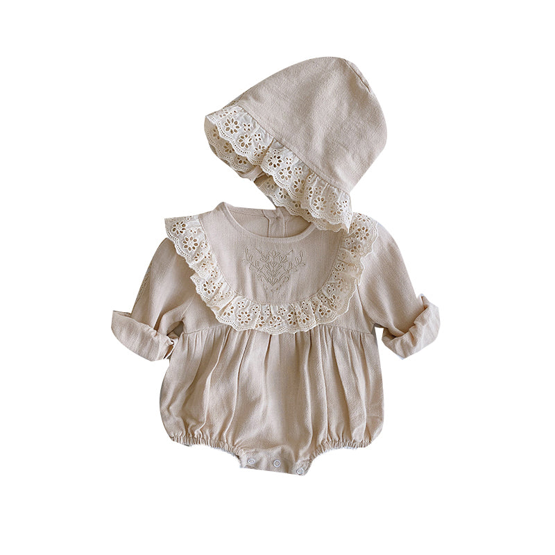 Baby Girls Lace Embroidered Rompers Wholesale 22080960