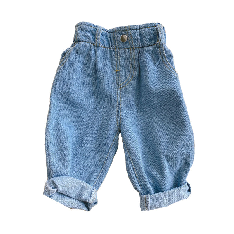 Baby Kid Unisex Solid Color Pants Jeans Wholesale 22080961